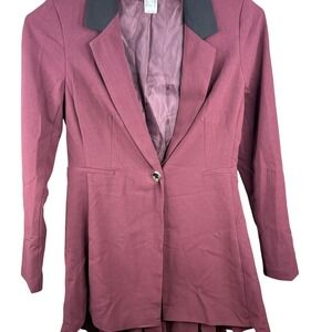Venus Women's burgundy blazer Jacket y2k flare tails as‎ 6 small